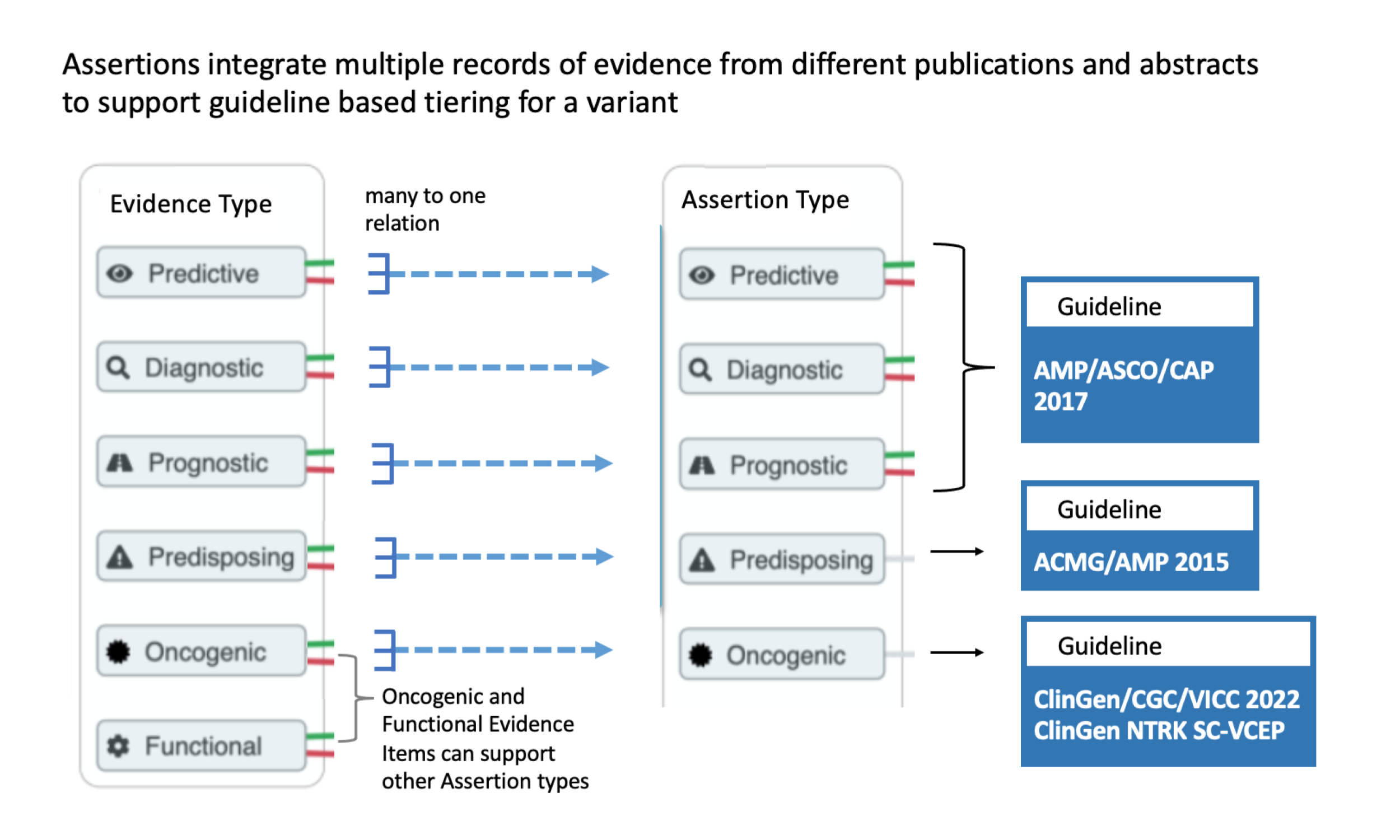 CIViC Assertions are tied to established and emerging guidelines